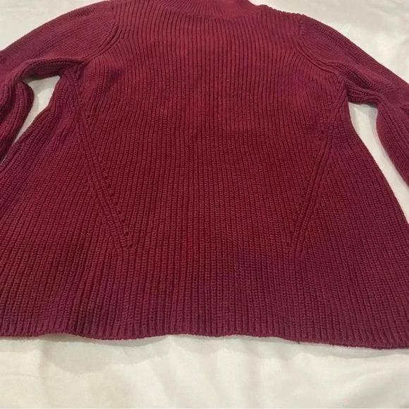 525 America 100% cotton maroon women’s turtleneck bell long sleeve pullover tops - Picture 6 of 7